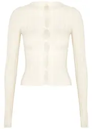 Paris Georgia Declan Cut-out Fine-knit top - Cream - M (UK12 / M) M (UK12 / M)