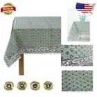 Basil Green Cotton Tablecloth 70 x 108 Inches – Hand Block Print Floral Elegance