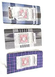 [Cotton Colors] SANGU MARK Men's Cotton Lungies - Pack of 3 (Multicolour, Free Size)_ATBA42, Multicolour, Cotton