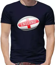 England Flag Rugby Ball - Mens T-Shirt - 6 League Union Nations Fan