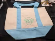 LIMITED EDITION Trader Joes Mini Canvas Tote Bags Pastel 2025 Blue Bag