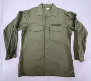 Vintage, USGI, U.S. Army, Shirt, Man's, Cotton, Sateen, OG 107, 16 1/2" X 34"