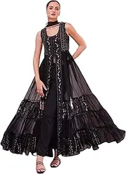 [ETHNIC EMPORIUM] Woman Georgette Fabric With Thread Zari & Emboridery Work Party Wear Suit 6439, 3