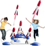 Toy Rocket Launcher for Kids, 6 Foam Rockets and 3 Launch Pads for Multi-Player, Shoots Up to 100 Feet, Fun Outdoor Toys Outside Game, Birthday Gifts for Boys Girls Age 3 4 5 6 7 8 Years Old