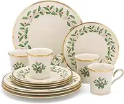 Lenox 6122048 Holiday 12-Piece -Plate & -Mug Set,Red & Green