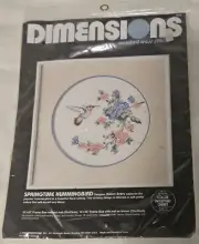 Vintage Dimensions Springtime Hummingbird 3628 Counted Cross Stitch Kit 10"x10"