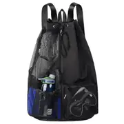 Drawstring Backpack Mesh Beach Backpack Portable Swim Gym Bag Travel Rucksack