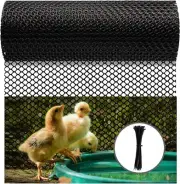 Plastic Chicken Wire, Durable Plastic Wire Mesh Fence 16.9 in X 33 FT Roll Black