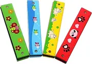 WHAMVOX 4pcs Wooden Harmonicas Educational Musical Instruments for Portable Mouth Organ Set to Enhance Creativity and Focus for Music Classes and Home Use