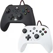 Gamrombo Wired Controller 2 Pack Compatible with Xbox Series X|S/Xbox One|S|X/Windows PC10|11 Gaming Controller with Audio Jack & Volume Button/Turbo/Macro/10ft cable(Black+White)