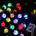 Solar String Lights Outdoor 100 Led 40 Feet Multi-Color Crystal Globe Lights ...