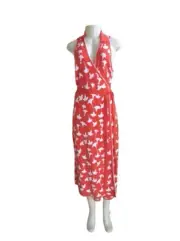 New w Tags, Diane Von Furstenberg for Target Ginkgo Cherry Tomato Wrap Dress Lar