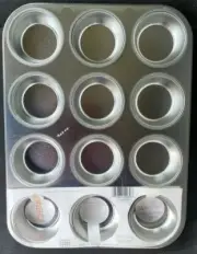 12 "Cup" Standard Size Cavity MUFFIN TIN STAINLESS STEEL G&S EZ-BAKER PRO Dozen