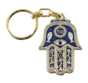 Hamsa "Mazal" Lucky Key Chain Ring EVIL EYE Jewish Judaica Amulet Hebrew Pendant