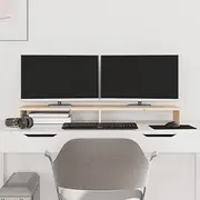 Wooden Monitor Stand, Computer Screen Riser Stand for Desktop, Modern Design, 100 x 27 x 10 cm, Solid Wood Pine