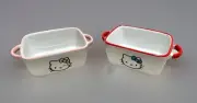 NEW Set of 2 Hello Kitty Hand Painted Stoneware Ceramic Mini Loaf Bake Pans
