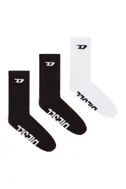 [Diesel] Diesel - 3-pack of ribbed socks with D logo - Socks - Man - Multicolor M Multicolor
