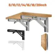 2 Pack Heavy Duty Folding Shelf Brackets Metal Floating Shelf Brackets 8-20inch