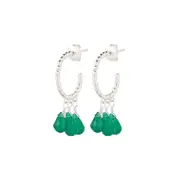 Ivory Earrings with Green Onyx - Sterling Silver - Shiny Finish Jewellery in Australia