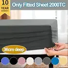36CM Deep Pocket Breathable 2000TC Fitted Sheet Bed King/Queen/Double/KingSingle