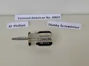 #1 Phillips Stubby Short Screwdriver Vermont American VA New Old Stock USA