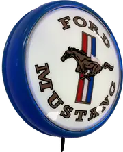 Ford Mustang Pony Badge Bar Lighting Wall Sign Light Button Light Blue