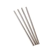 Appetito Set 4 Straight Stainless Steel Straws + Cleaning Brush