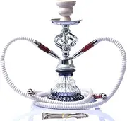 Modern Travel Cloud Hookah Double Hose Glass Shisha Pipe Nargile Chichas with Narguile Hose Bowl Charcoal Tongs Gift Wedding