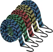 5pcs Bungee Cords with Hooks, 2m Heavy Duty Bungee Cord, Weatherproof & UV-Resistant Elastic Bungee Straps For Securing Tarps, Luggage, Tents, Bikes, Wheelie Bin Lid Covers (5pcs/2m each)