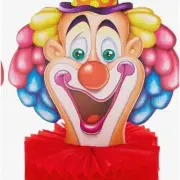 WhimsiClown Delight - Vibrant 10-Inch Tabletop Circus Centerpiece