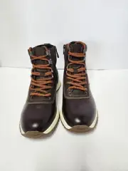 ALFANI Mens Reggie Leather Alpine Boots, Brown, Size 9.5, BRAND NEW