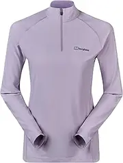 [Berghaus] Women's 24/7 Half Zip Long Sleeve Tech Baselayer T-Shirt | Moisture Wicking | Breathable Long Sleeve T-Shirt