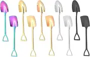 10Pcs Shovel Spoons Stainless Steel Spoon Reusable Dessert Spoons for Coffee Tea Ice Cream Fruit Sugar Cake