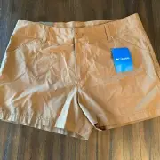 womens columbia shorts size 14 tan light weight NWT retail $40
