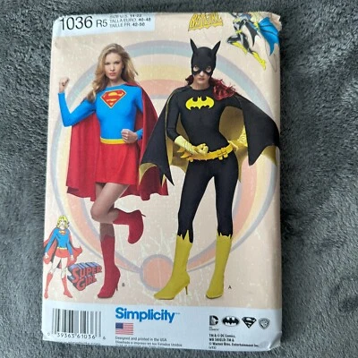 Sewing Pattern Simplicity 1036 Sz 14-22 Batgirl Super Girl Costume Cosplay