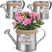 KAILIKETIY 3pcs Iron Flower Vase Rustic Watering Can Decor for Indoor Outdoor Vintage Farmhouse Style Flower Pot for Home Decoration Versatile Table Centerpiece