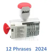 Deskmate 316050 00420A Message Stamper 2024 Dial A Phrase Dater 12 Lines B252