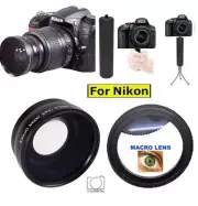 55MM WIDE ANGLE LENS +10X MACRO LENS + ACTION GRIP TRIPOD FOR NIKON D3300 D5600