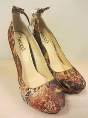 5.5 inch HEEL Bucco TALIA Stilettos size 10 Brown Leopard Print New