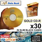 PREMIUM 30 x DATA BANK CD GOLD Blank CD-R 80min Recordable Disc TDK CD Quality