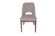 SK Designer Living | Maribel Boucle Dining Chair | Grey Fabric | Walnut Legs