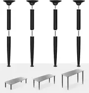 3-In-1 Metal Folding Table Legs with Adjustable Floor Protectors for round or Sq