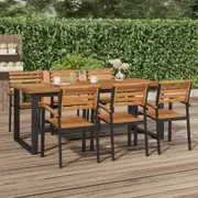 vidaXL Garden Table with U-shaped Legs 200x90x75 cm Solid Wood Acacia