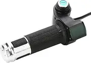 4 Colors Twist Throttle Grips with LED Display Screen Handle with Key Knock for Electric Bike, Universal Voltage, for 12-84v Electric Bike or Scooters for 22mm Handlebar, Throttle