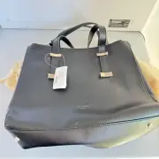Ted Baker London WXB Judiith Black Tote Bag with Adjustable Handle