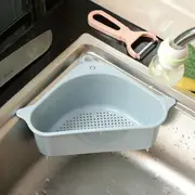 Triangle Sink Kitchen Storage Drain Basket Rack Holder Strainer Organizer Blue