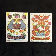 Vtg 80’s ILLUMINATIONS Scratch & Sniff Stickers - CHOCOLATE Penguins & Rabbit -
