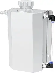 2L Aluminum Radiator Universal Water Coolant Overflow Expansion Tank Black Reservoir Cap (MT2401- Expansion Tank Sliver)