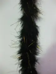 Black Gold Marabou Feather Boa 6ft Sold by Piece