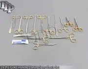 29 PCS GOLD HANDLE CANINE FELINE SURGICAL SPAY PACK WITH SCALPEL BLADES #10